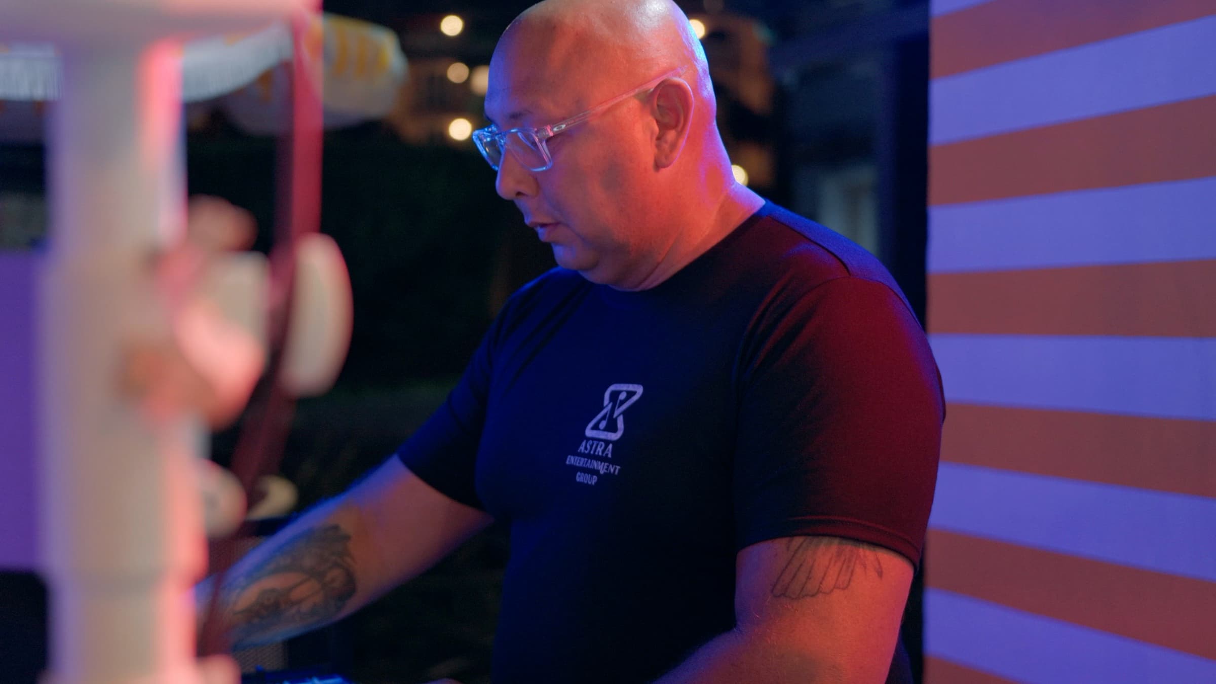 Astra DJ playing a set at a private event